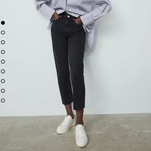 NWT Zara Black High-Rise Straight Leg Jeans